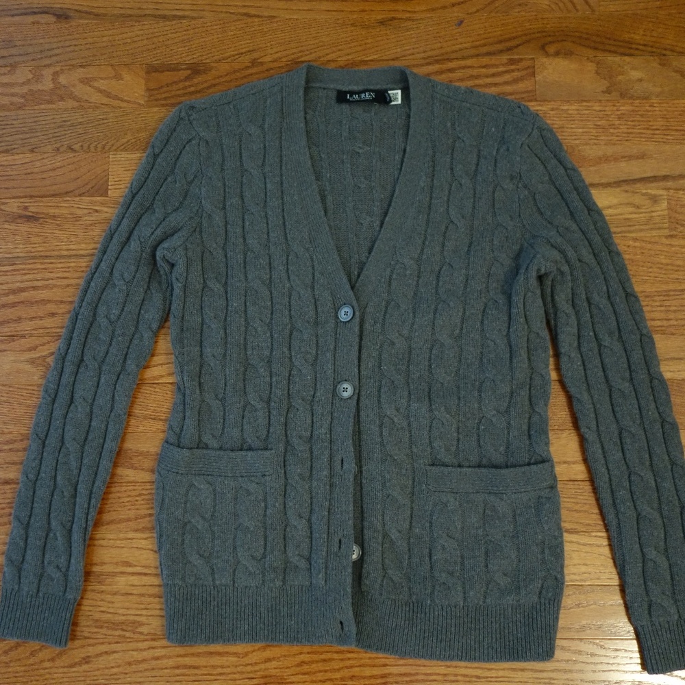 Ralph Lauren Grey Taibert Long Sleeve Cardigan